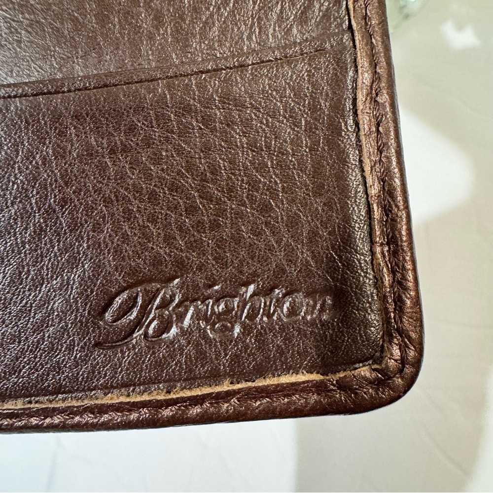 Brighton Dark Brown Crocodile-Embossed Leather Wallet - Picture 7 of 9